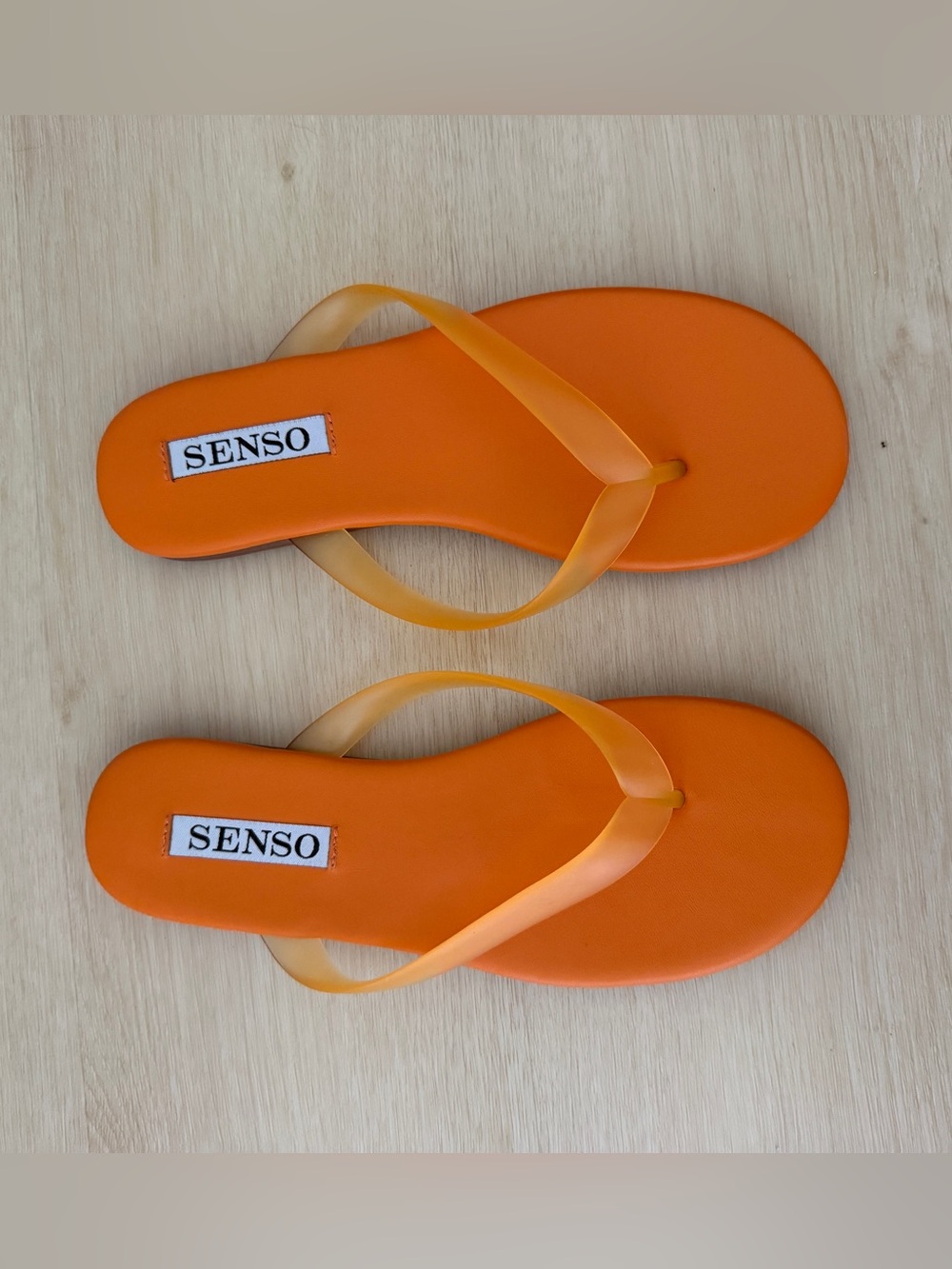 SENSO Orange Jelly Strap Flip Flop Sandals
